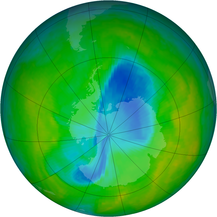 Antarctic ozone map for 28 November 2000